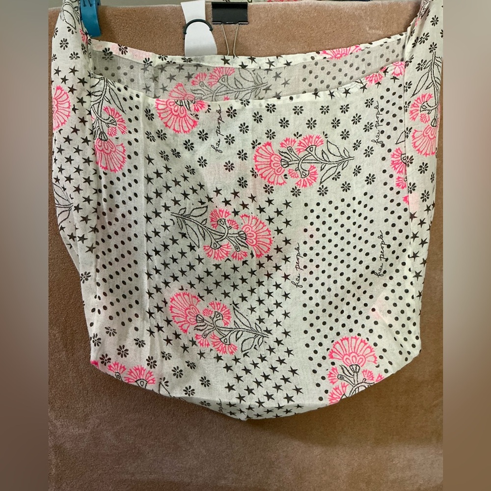 FREE PEOPLE BOHO LARGE REUSABLE Floral and Star Patterned Tote‎ Bag